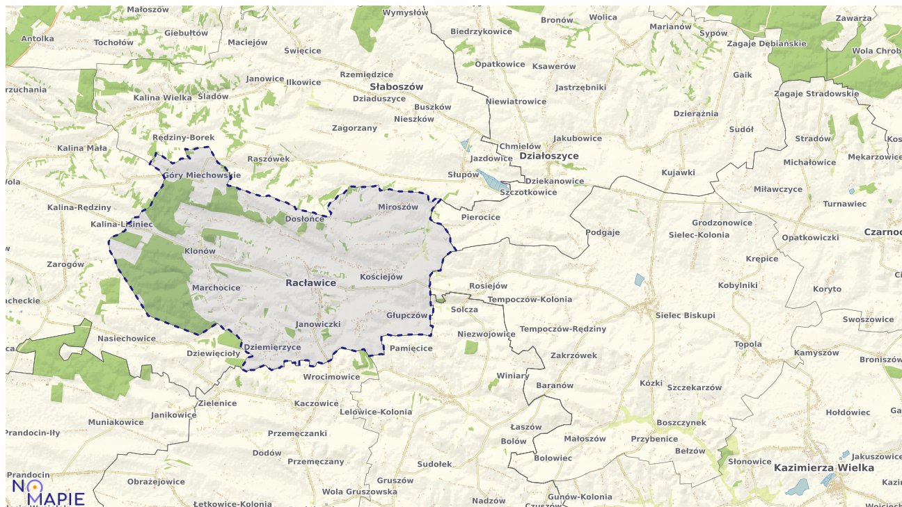 Mapa wyborów do sejmu Racławice